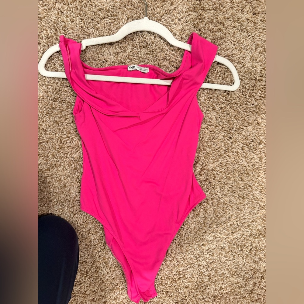 Zara Hot Pink Sleeveless Bodysuit